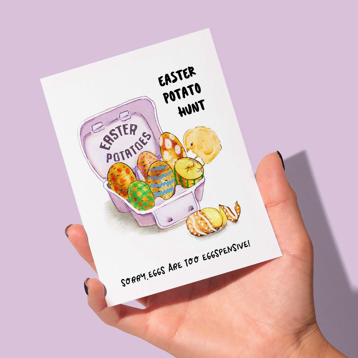 Potato Egg Hunt - Inflation Egg Easter Cards Greeting & Note Cards