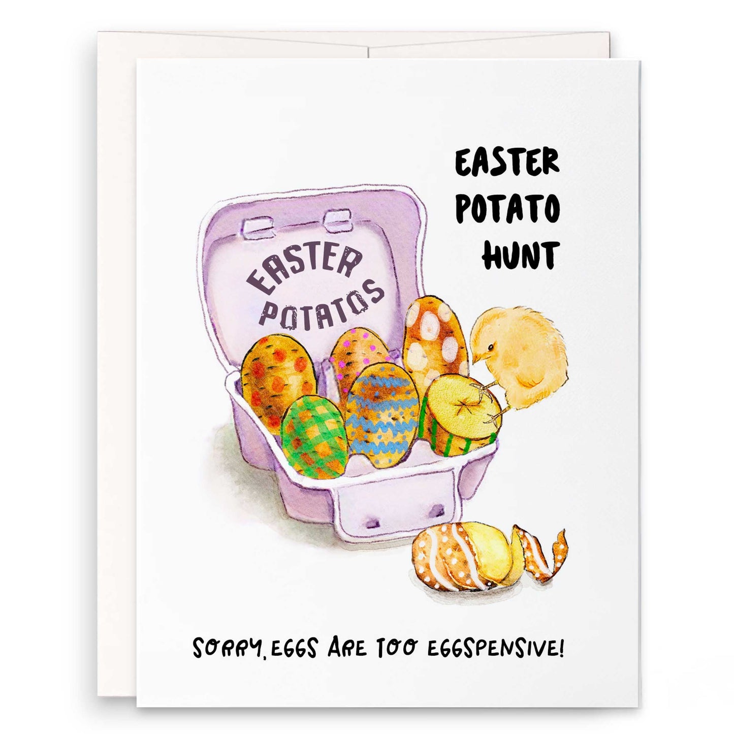 Potato Egg Hunt - Inflation Egg Easter Cards Greeting & Note Cards