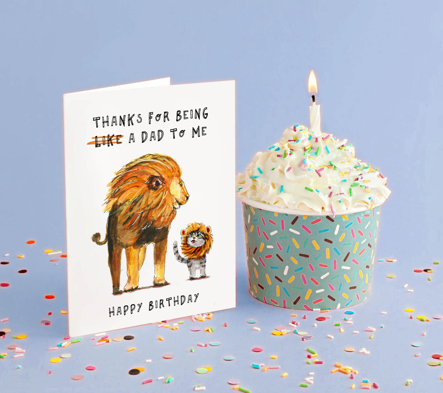 Lion Stepdad Fathers Day Card From Stepkid Greeting & Note Cards