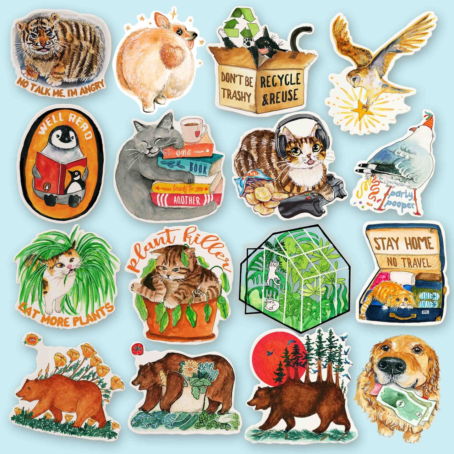 Heart Full of Cats Sticker - Holographic Cat Sticker For Cat Lover Gift -