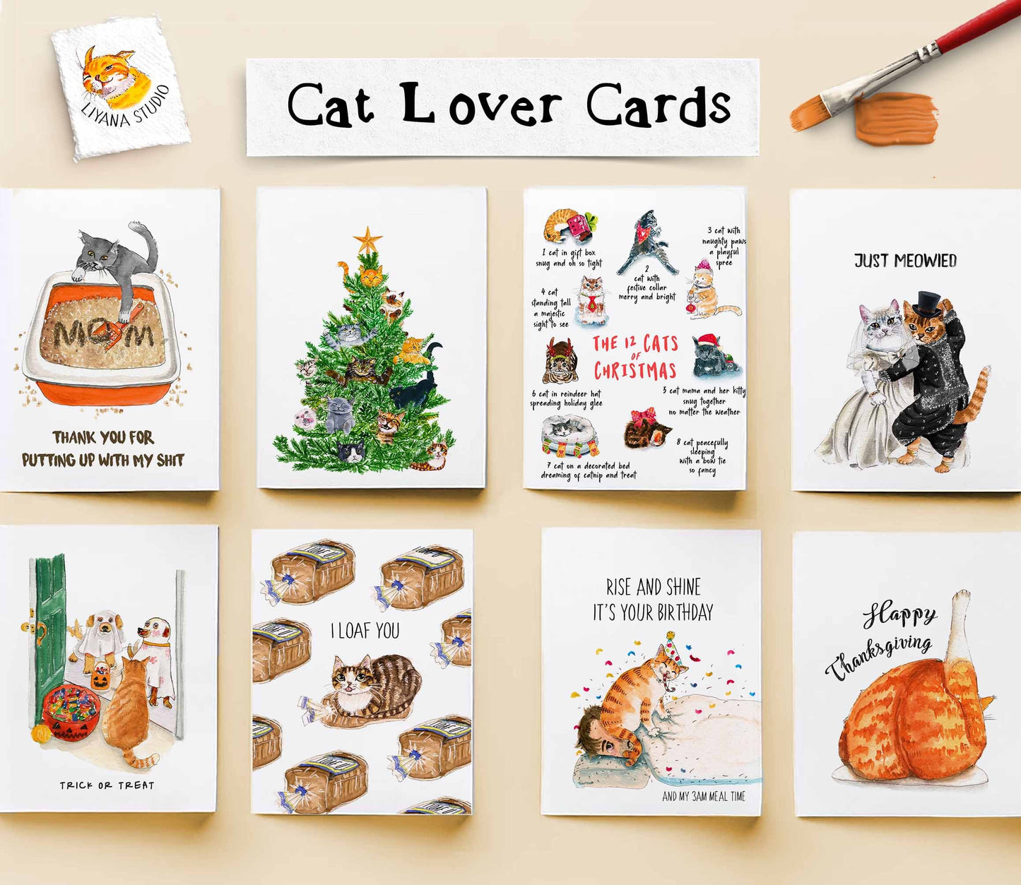 Thumb Up Cat Funny Graduation Card For Class Of 2024 - Orange Cat Graduation Cards For Cats Lover Gift - Liyana Studio Handmade Greetings
