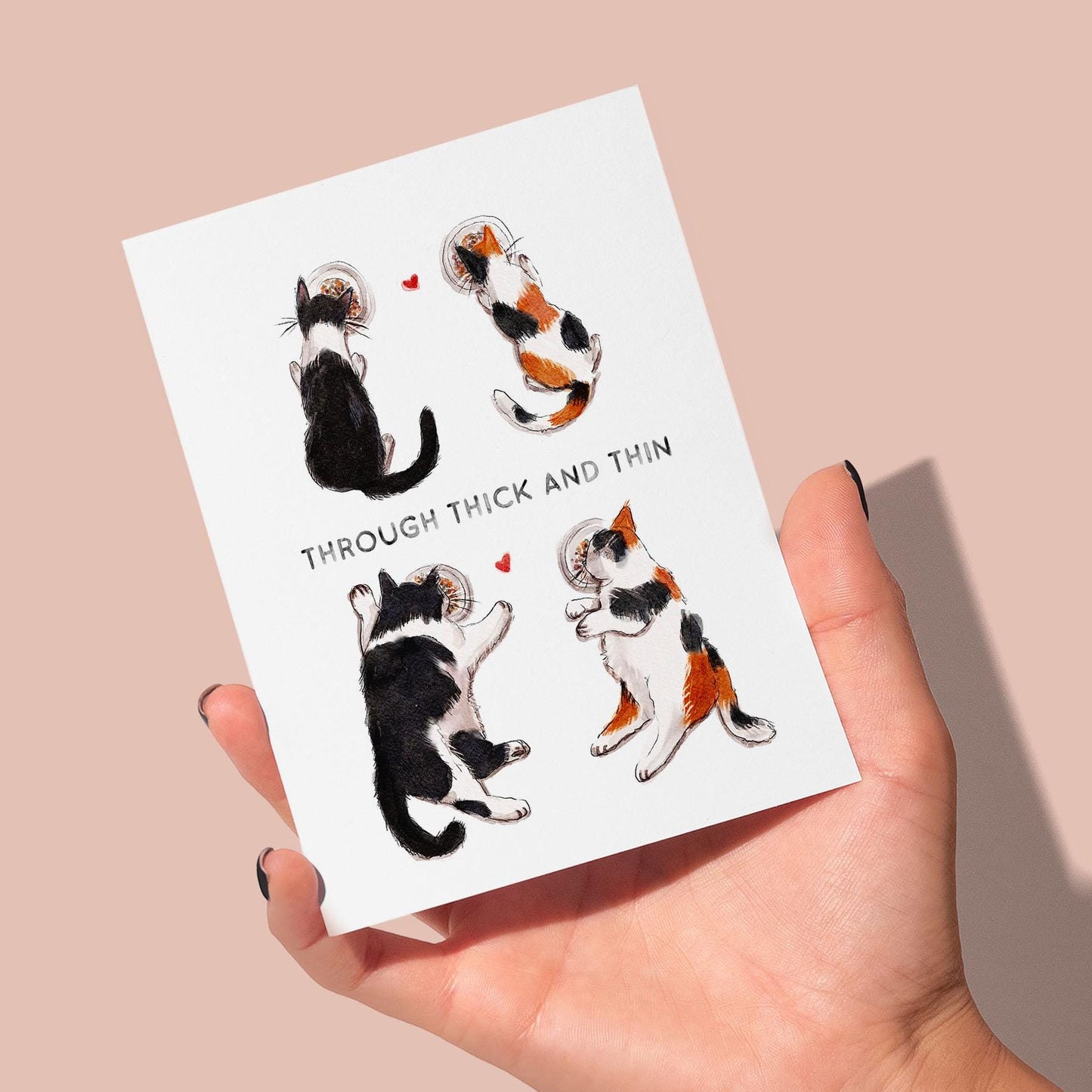 Trough Thick And Thin Cat Funny Anniversary Card For Husband - Cats I Love You Card For Boyfriend - Funny Valentines Day Card For Boyfriend