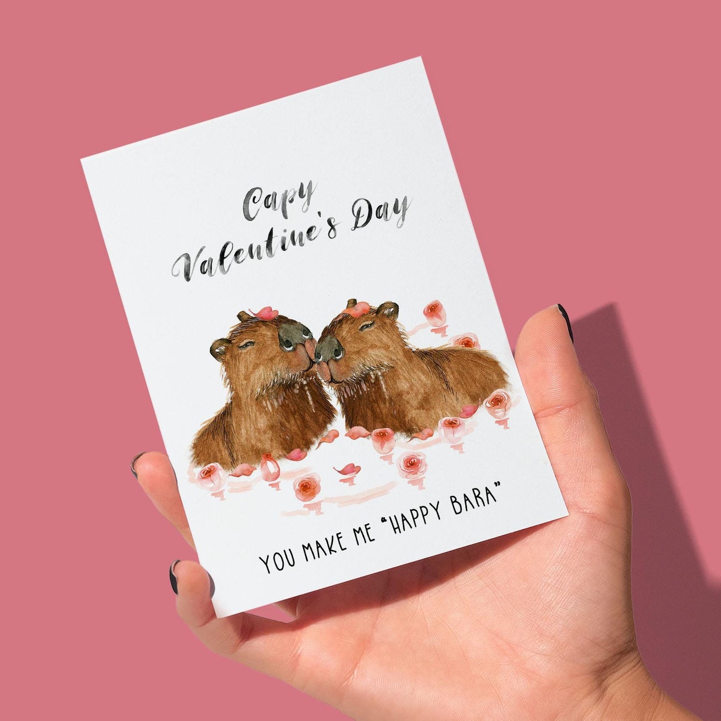 Capybara Funny Valentines Day Card For Husband - Bathing Capybara I Love You Card For Boyfriend - Liyana Studio Handmade Greetings