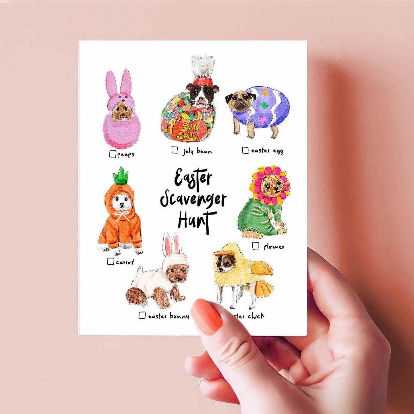 Dog Easter Scavenger Hunt For Kids - Egg Chick Bunny Easter Cards For Granddaughter - Easter Game Gifts