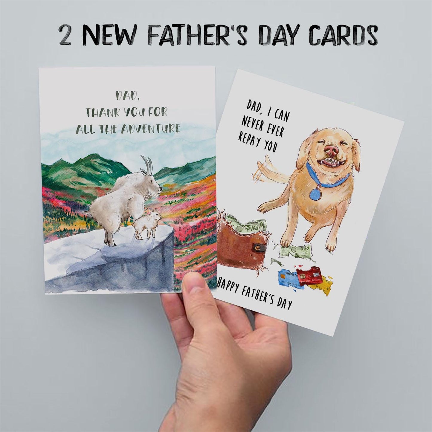 Dog Fathers Day Card From Daughter Son - I Can Never Repay You - Dad Gifts For Dog Lovers - Liyana Studio Handmade Greeting Card
