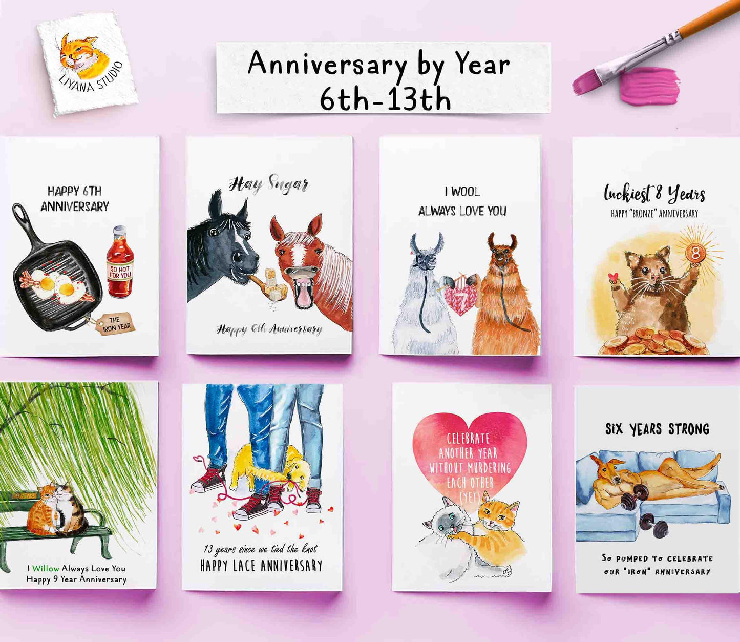 Kangaroo Pump Iron 6th Anniversary Card For Husband Wife - Six Years Strong - Iron Anniversary Gift - Funny Anniversary Card For Boyfriend