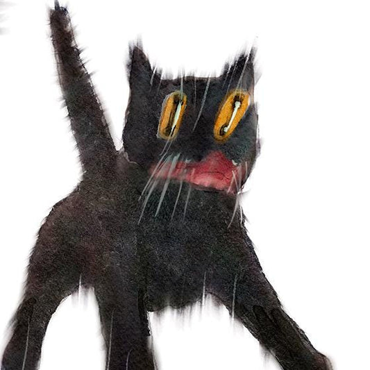 Spooky Black Cat Halloween Card Funny – Purr-anormal Cat-ivities Blurry Cat Zoomies – Cute Fall Gift for Cat Lovers – Holiday Greeting