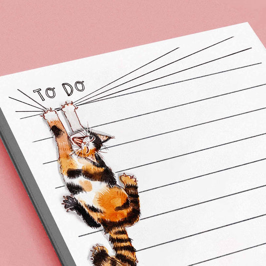 Calico Cat To Do Or Not Notepad - Funny To do List Note Pad - Cute Memo Pad Stationery Gifts For Cat Lover - Handmade By Liyana Studio