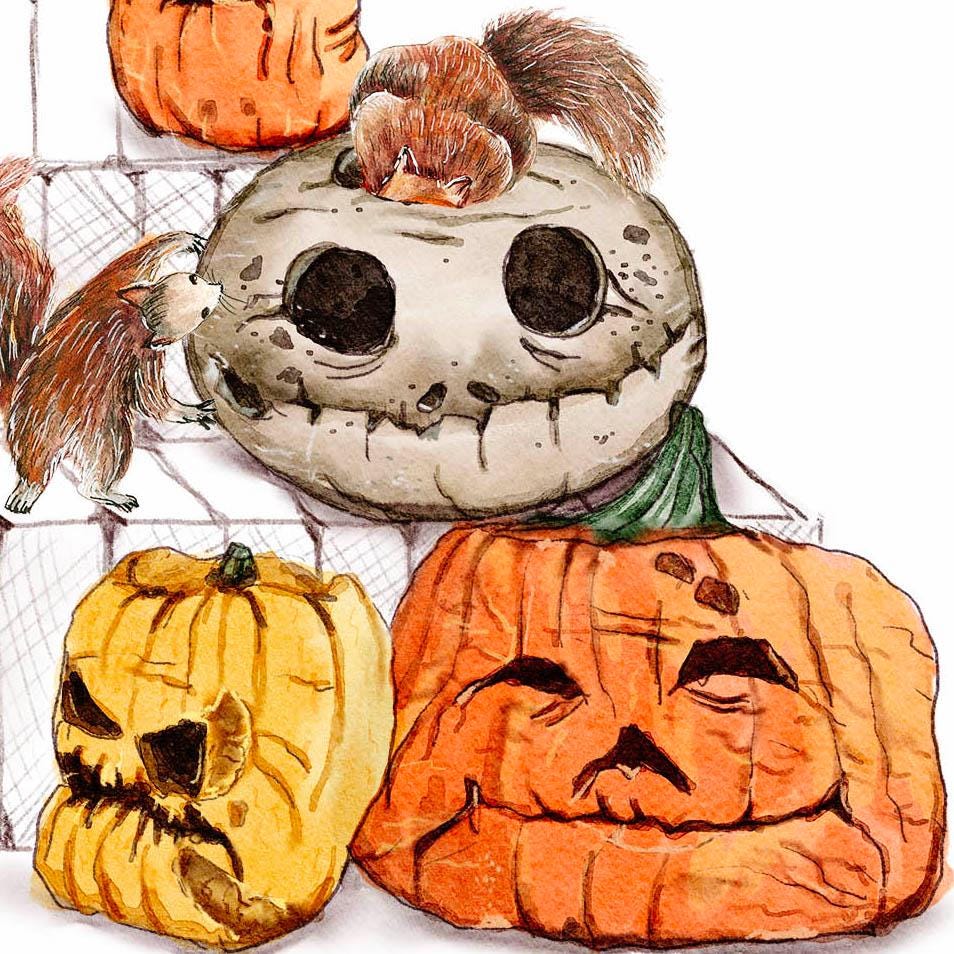 Old Pumpkins – Purr-anormal Cat-ivities Blurry Cat Zoomies – Cute Fall Gift for Cat Lovers – Holiday Greeting