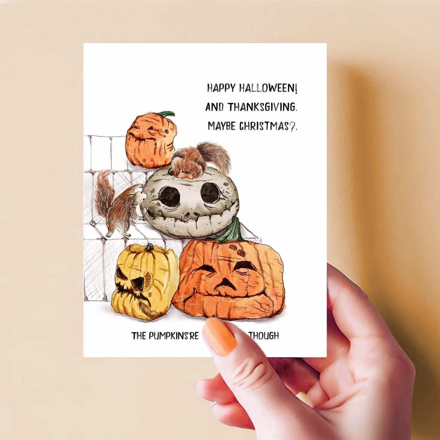 Old Pumpkins – Purr-anormal Cat-ivities Blurry Cat Zoomies – Cute Fall Gift for Cat Lovers – Holiday Greeting