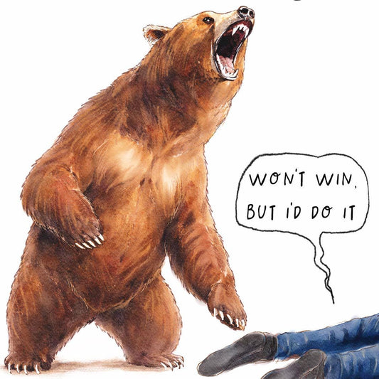 Fight A Bear Funny Valentines Day Card – Best Friend Birthday Card - Funny Anniversary Gift for Husband Wife - Liyana Studio Handmade