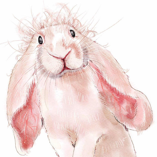 Bad Hare Watercolor Bunny Easter Cards For Kids - Hair Puns Funny Easter Card - Liyana Studio Handmade Greeting Card