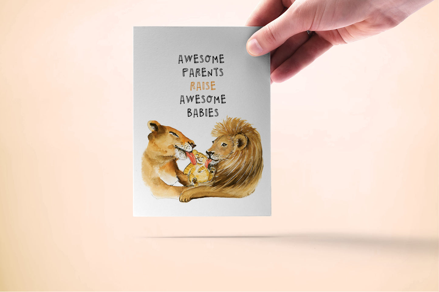 Lion Awesome Parent Baby Card
