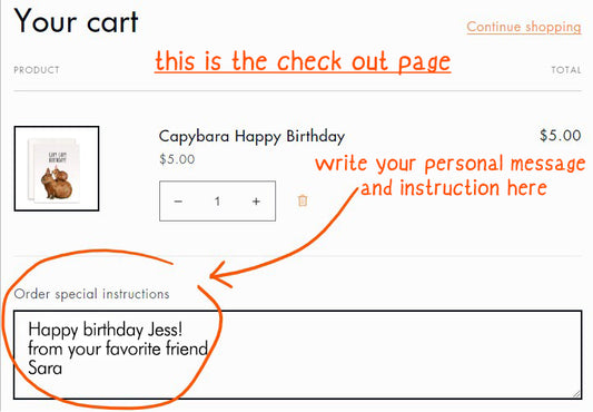 Add-On: Print Personal Message Inside Card