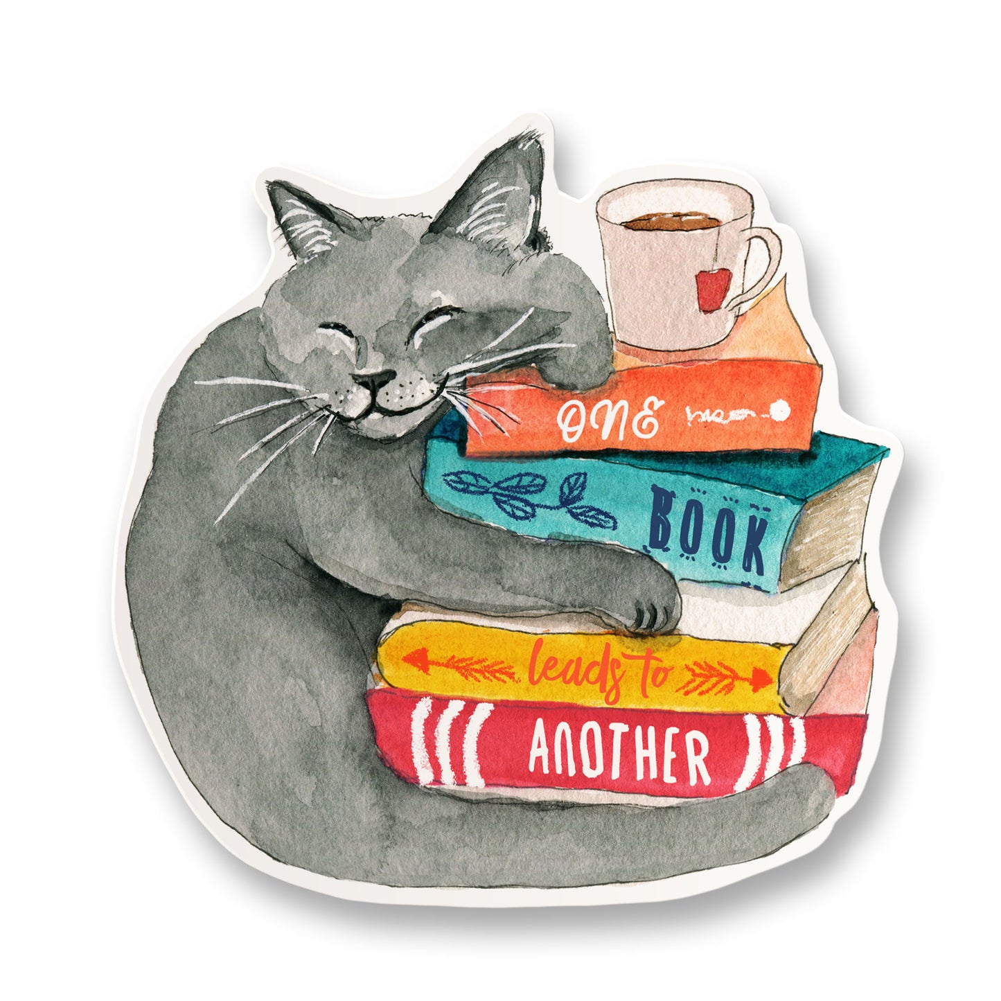Book Lover Cat - Liyana Studio Decorative Stickers