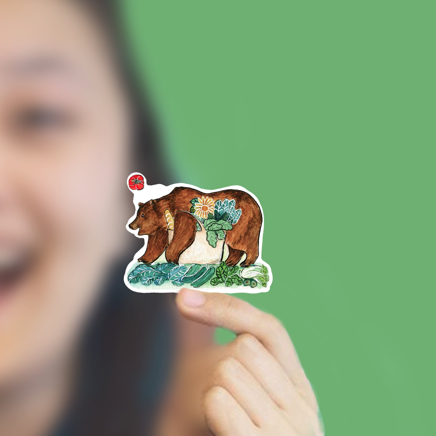 Farmers Market Bear - Liyana Studio Decorative Stickers
