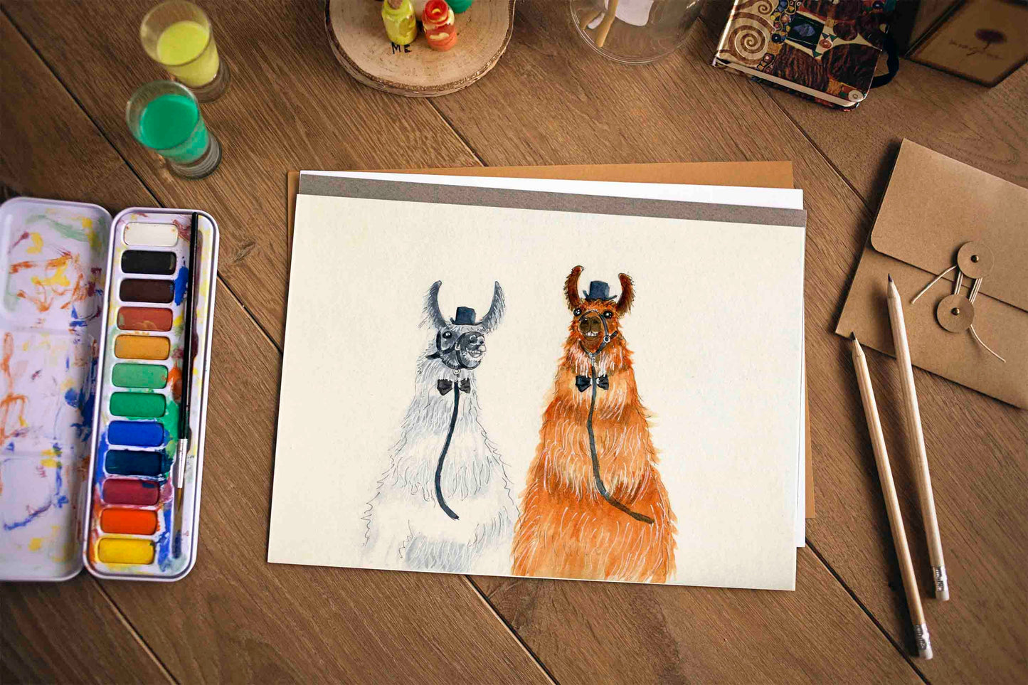 Funny Llama Gay Wedding Card For Groom And Groom, Funny Wedding Cards For Gay Couple