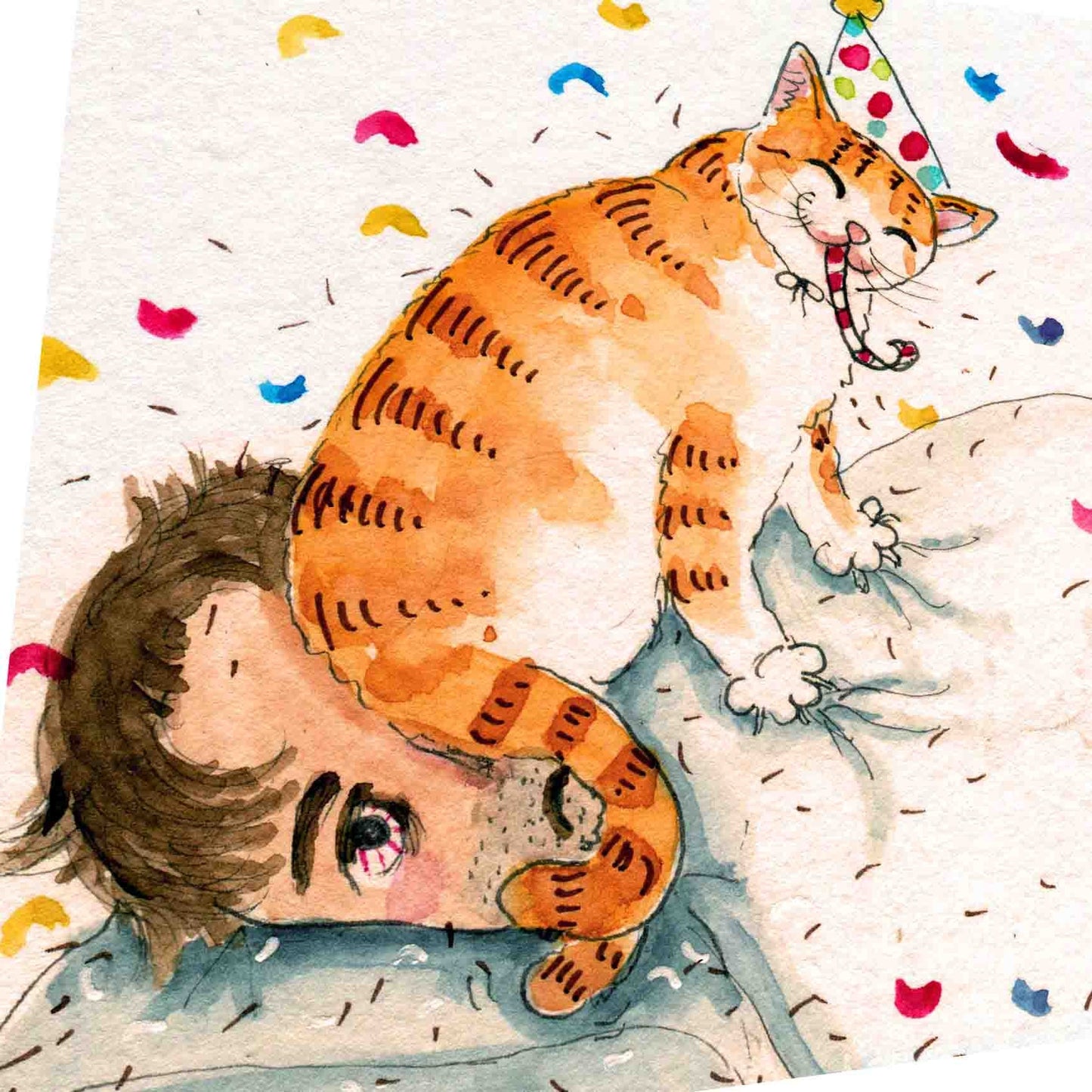 Rise and Shine - Funny Birthday Card From The Cat - Rude Gifts For Cat Lover