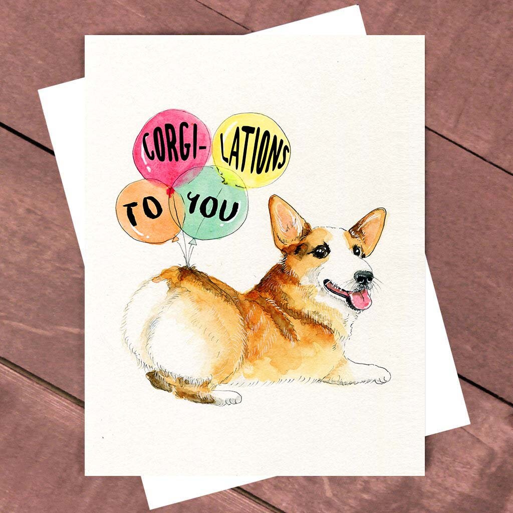 Corgi Dog Graduation Card Funny - Corgi-lations Congratulations Card For Son
