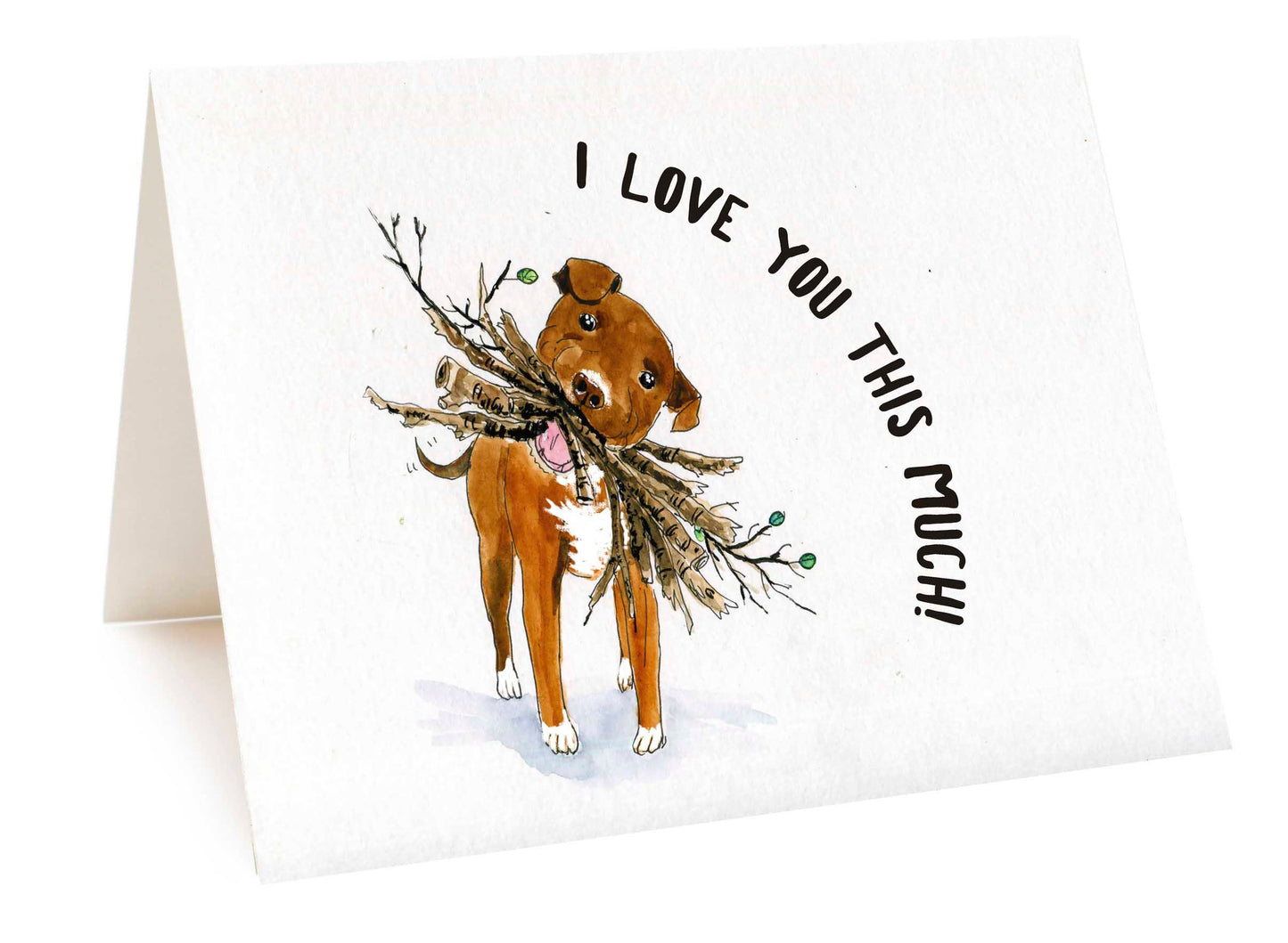 Pitbull Dog Love Card - Pitbull Mom Valentines Day Card For Her - I Love You A Bunch Dog Lover Gifts From The Dog