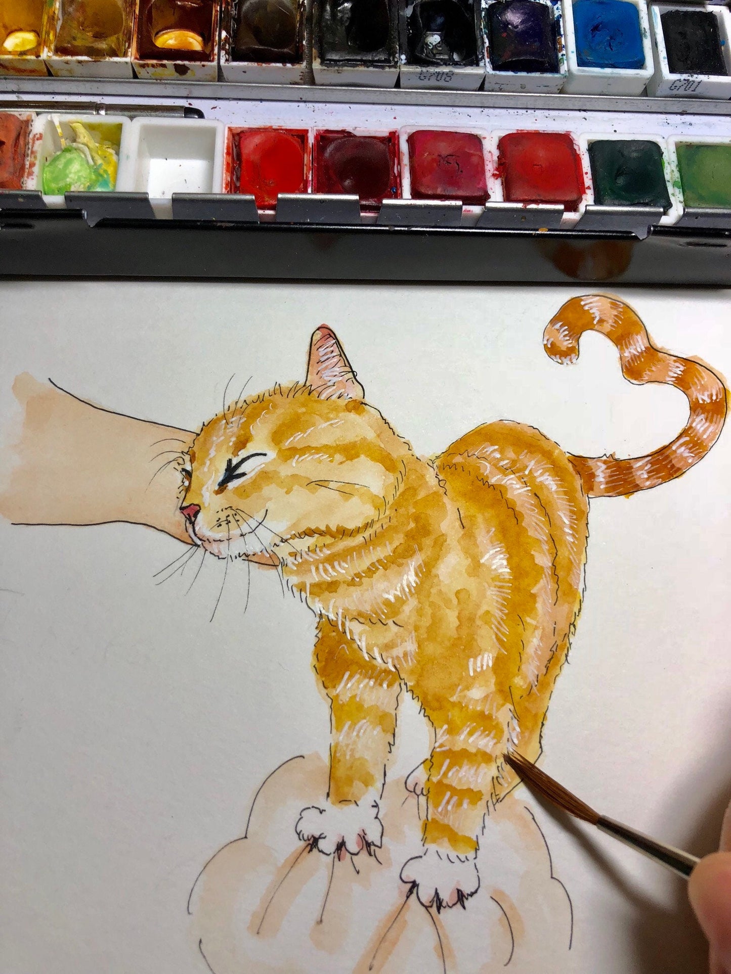 Funny Cat Valentines Card For Husband - Orange Cat Knead Your Love
