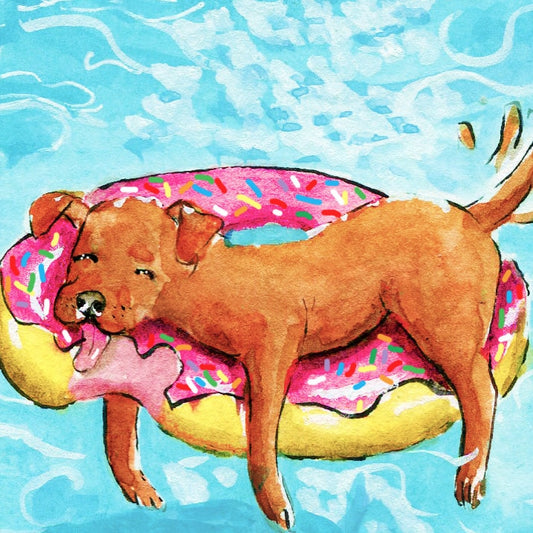 Summer Time Dog Swimming Pool Party Cards For Friends, Cute Summer Birthday Cards For Him, Summer Vibes Gifts For Her