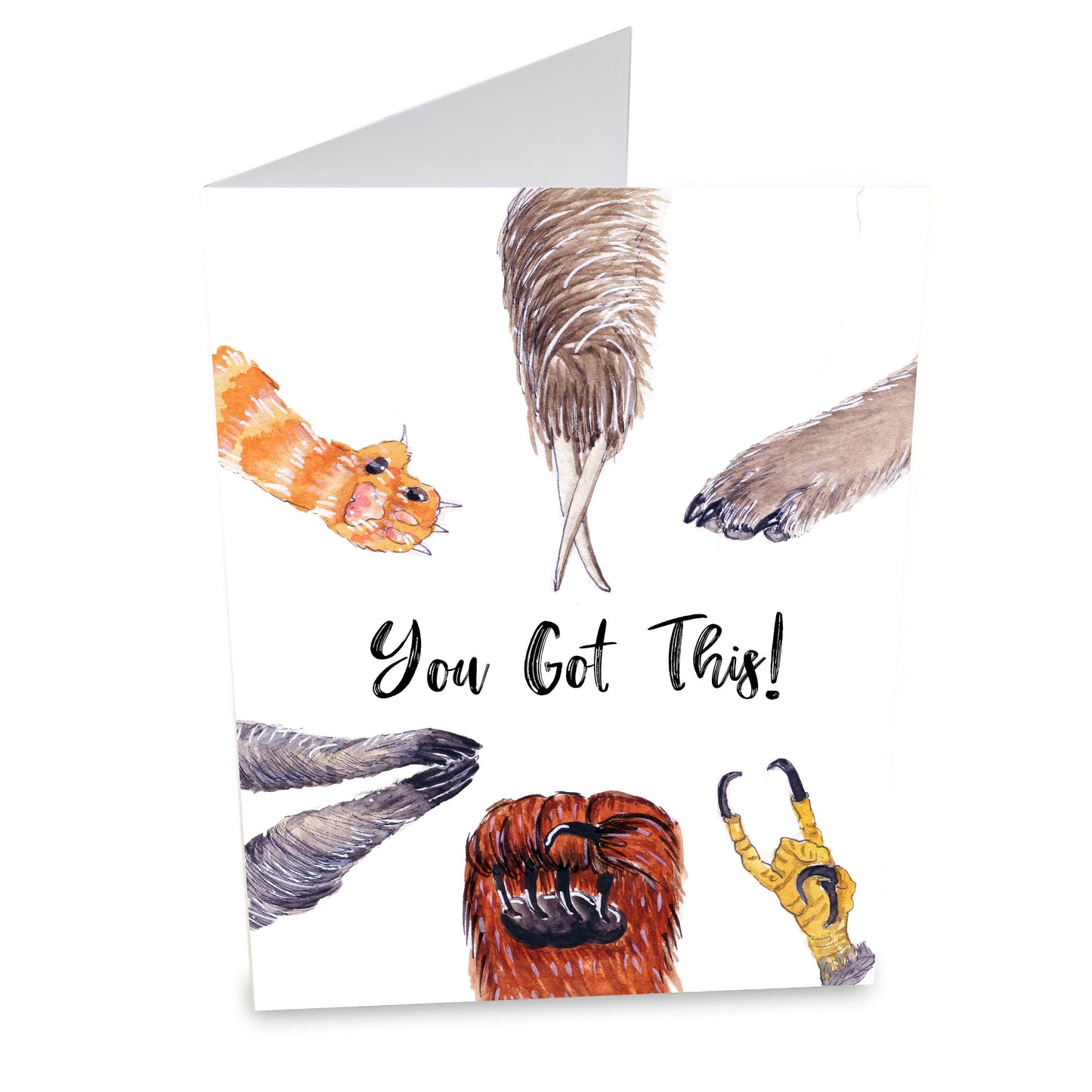 You Got This Encouragement Card For Her, Animals Paws Fist Bump High Five Motivation Cards For Friends, Funny New Job Card For Him, New Job