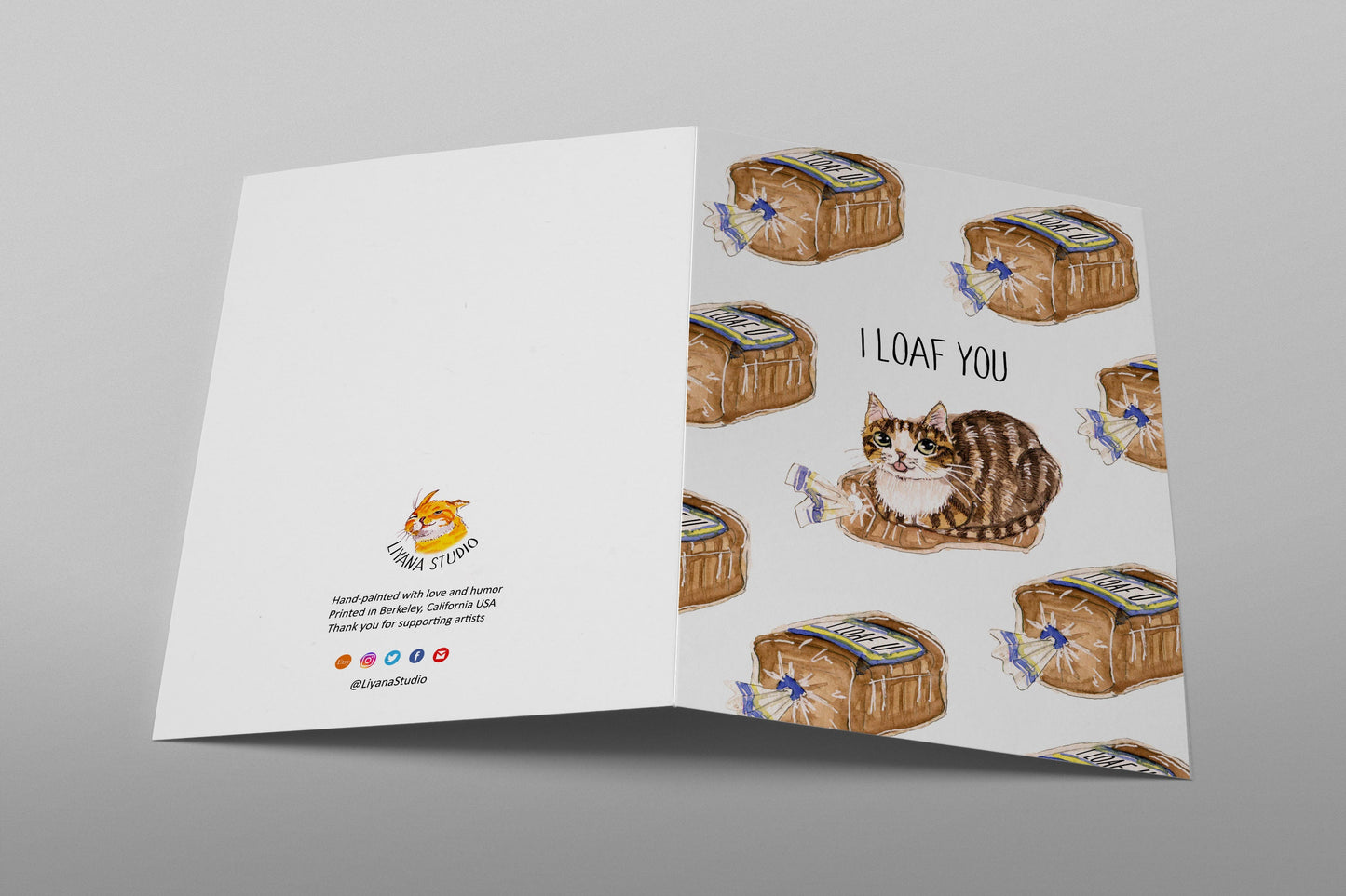 I Loaf You Cat Love Husband Anniversary Card - Cat Valentines Card For Boyfriend