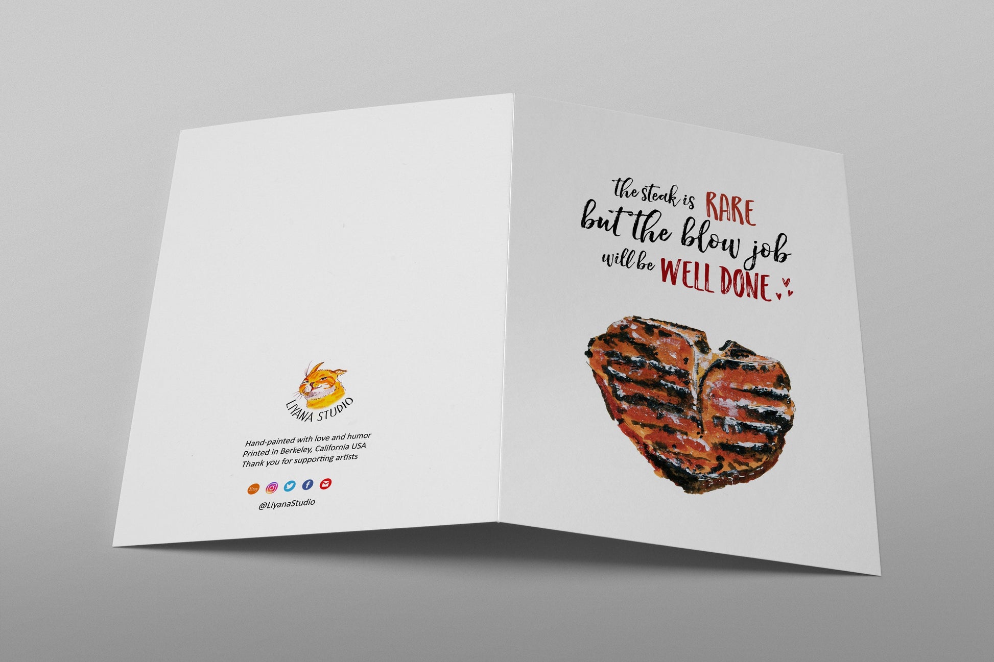 Steak and Blowjob Love Day Card For Boyfriend, Funny Steak Love Card For Him, Funny Love Card For Husband, Naughty Valentines Card