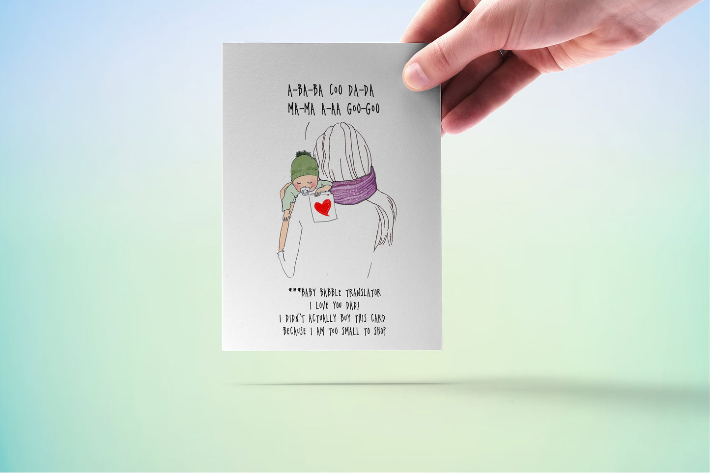New Baby Talk Card For New Dad, Funny Baby Dad Card For Him, Funny First Father's Day Card From Daughter, Dad Birthday Card For Husband