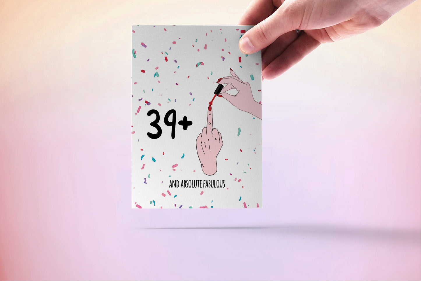 Offensive 40th birthday card, Funny Birthday Cards For Best Friends, Rude Forty Bday Cards For Her, Happy Birthday Of 40 Middle Finger Swear