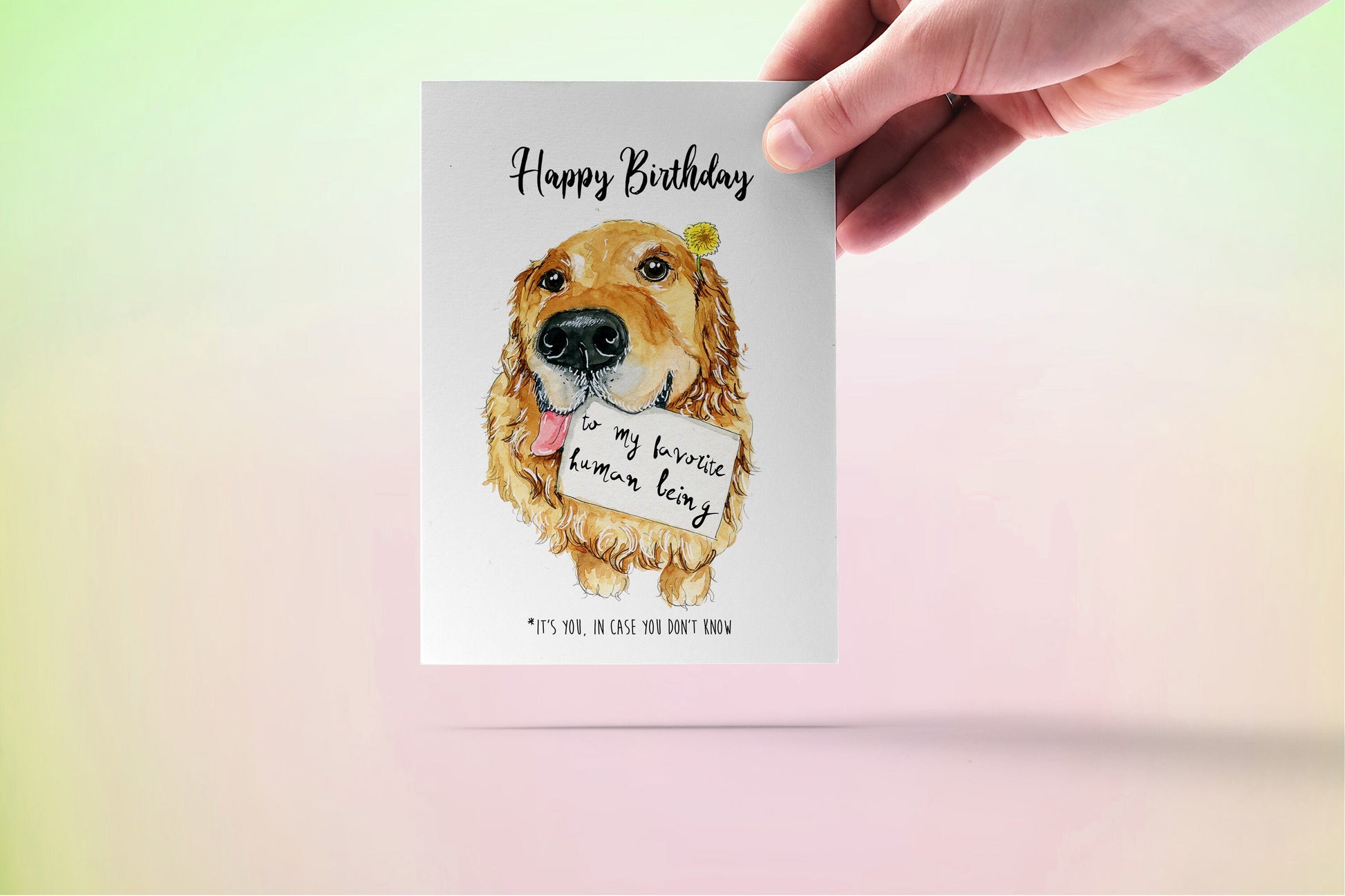 Personalized Birthday Card From Dog - Golden Retriever Dogs Gifts - Happy Birthday To My Favorite Human Being