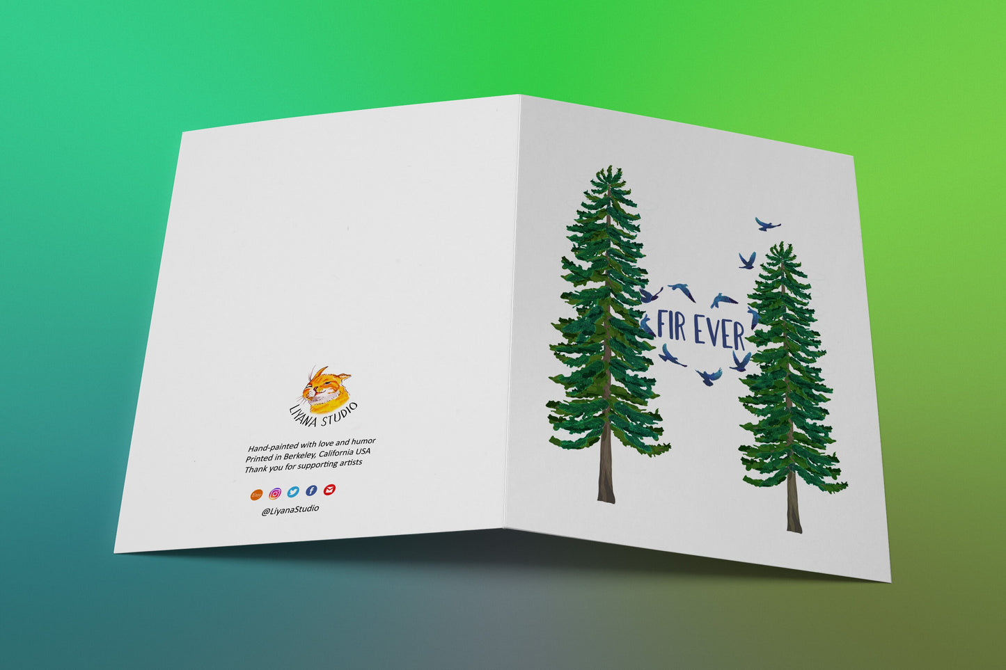 Wood Anniversary Card - Fir Tree Forever Love