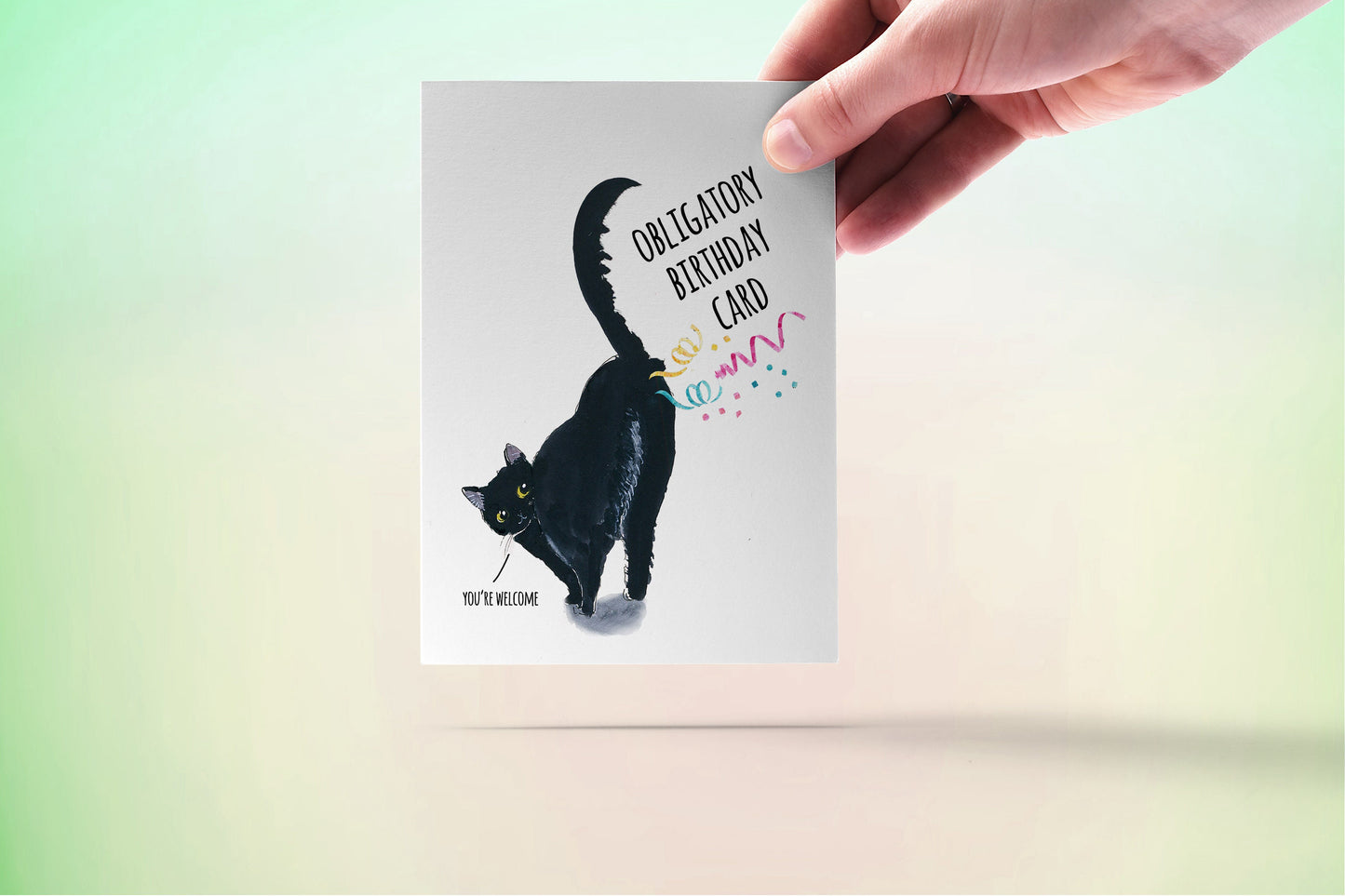Funny Cat Birthday Cards For Him - Obligatory Birthday Card From Cat Butt Farts