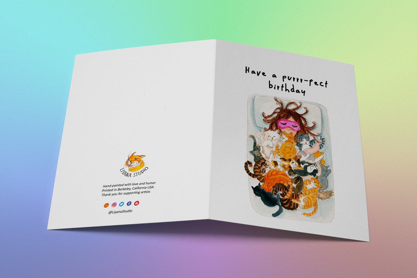 Cat Birthday Card Funny - Crazy Cat Lady Purr-fect Birthday Gifts