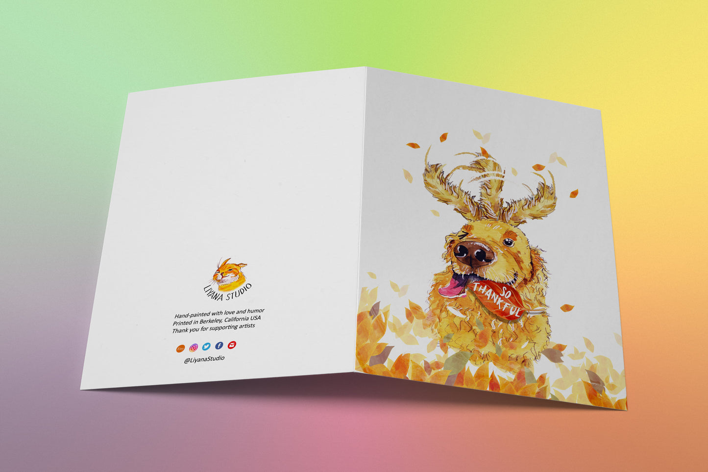 Golden Retriever Dog Thank You Cards Set
