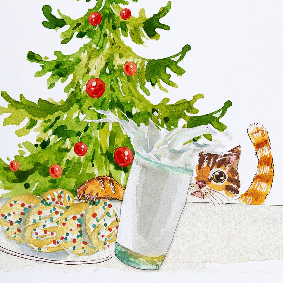 Naughty Cat Christmas Cards - Xmas Gift For Cat Mom