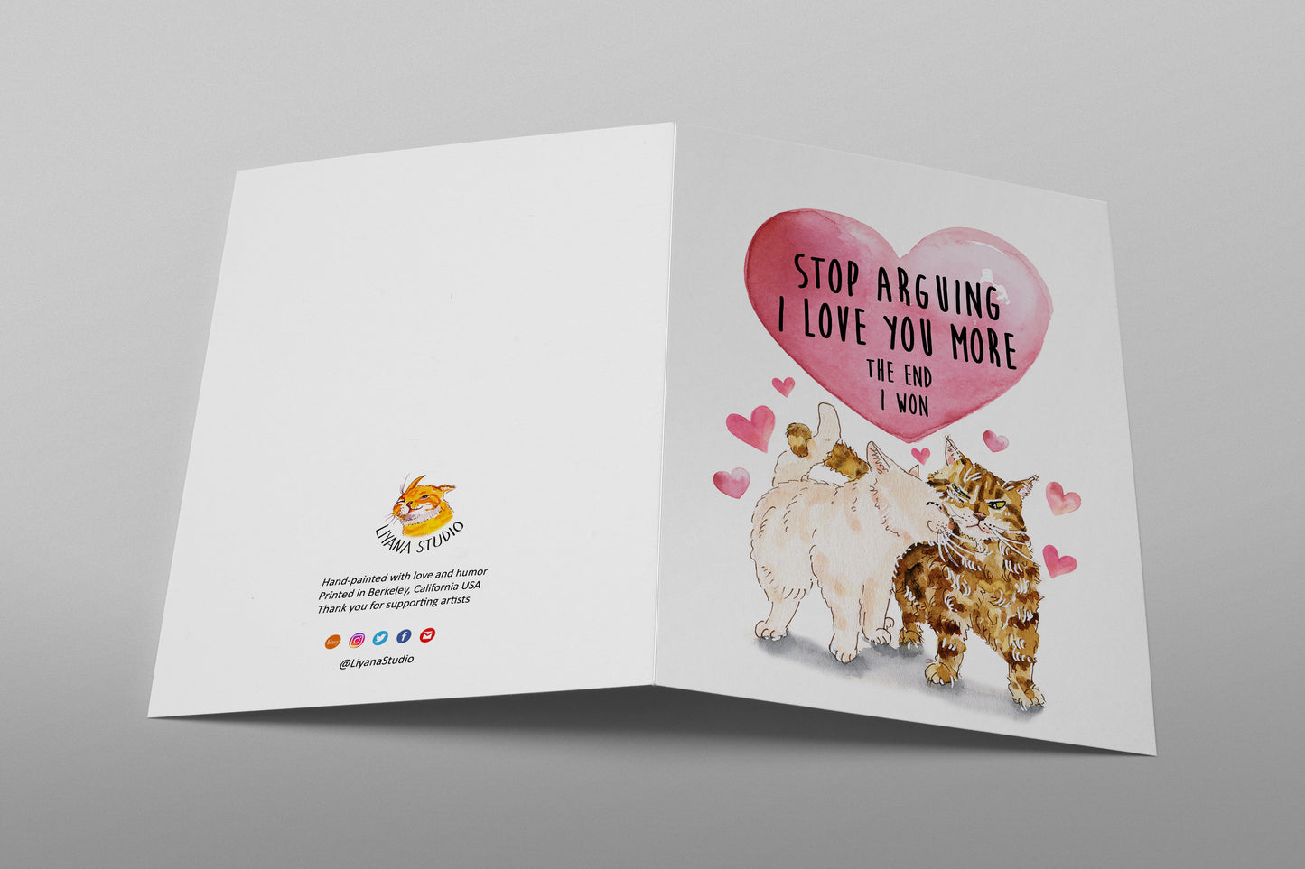Cats Funny Valentines Card For Boyfriend - I Love You More Couples Gifts From Girlfriend