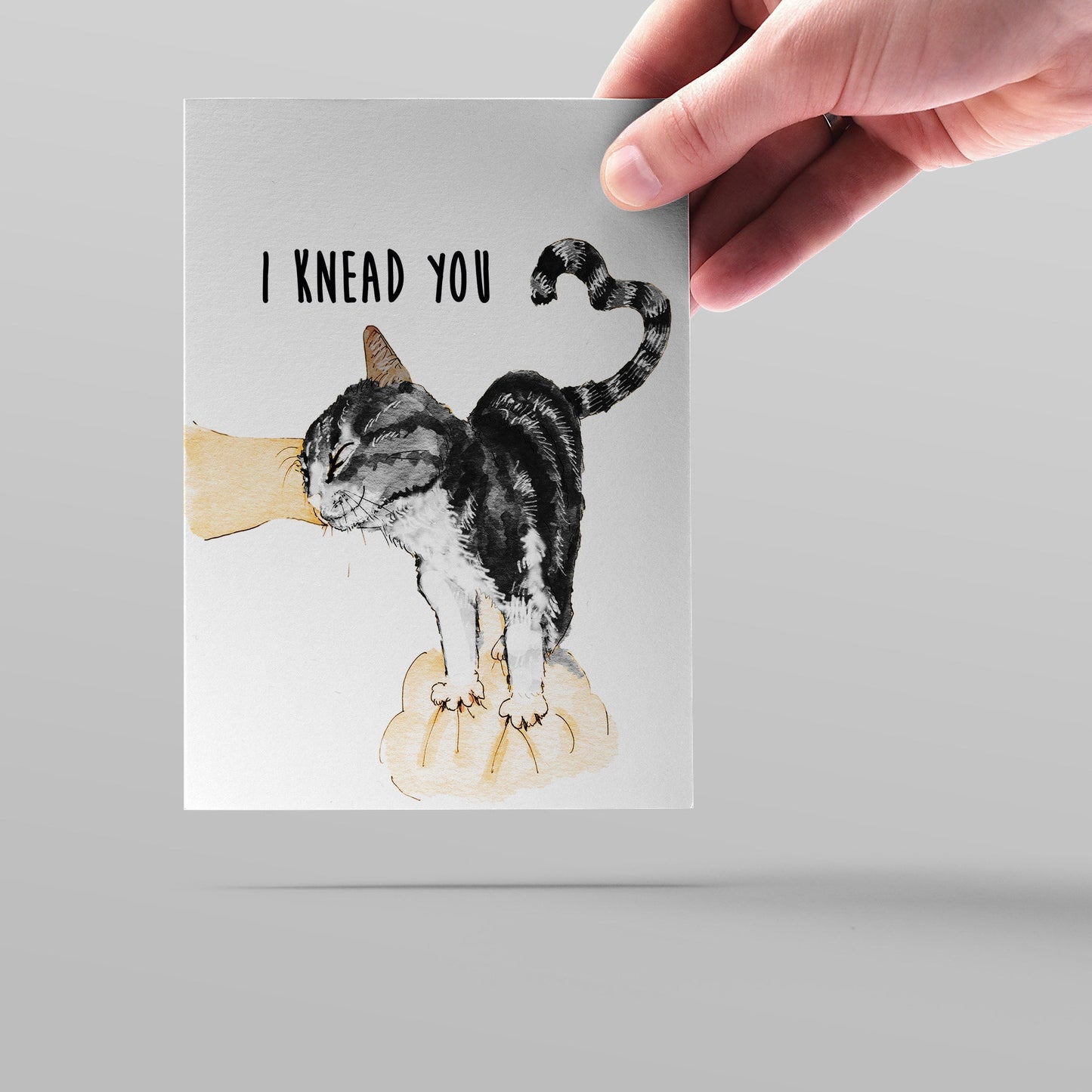 Funny Cat Valentines Card For Husband - Orange Cat Knead Your Love