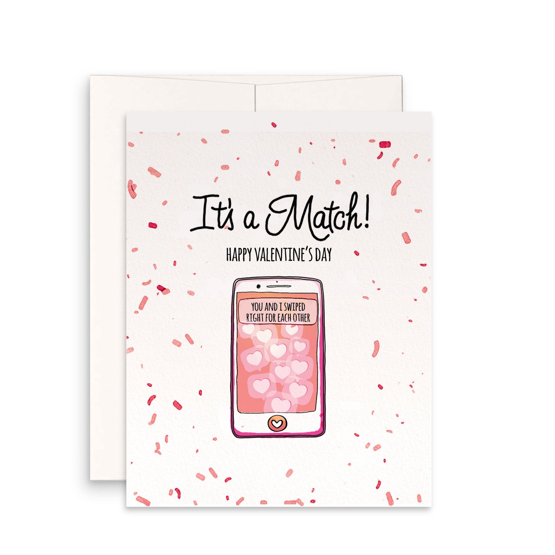 Funny Valentines Day Card For Boyfriend - Online Dating Card - Funny Anniversary Card For Boyfriend - It's A Match Swipe Right For You