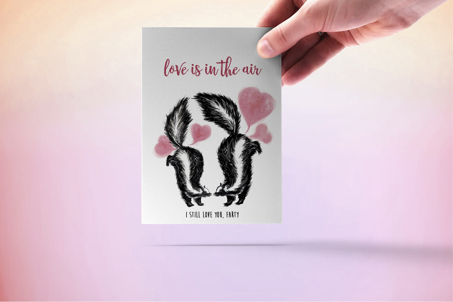Fart Skunks Funny Valentines Card For Boyfriend - Love Is In The Air - Valentines Day Gift For Him