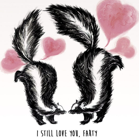 Fart Skunks Funny Valentines Card For Boyfriend - Love Is In The Air - Valentines Day Gift For Him