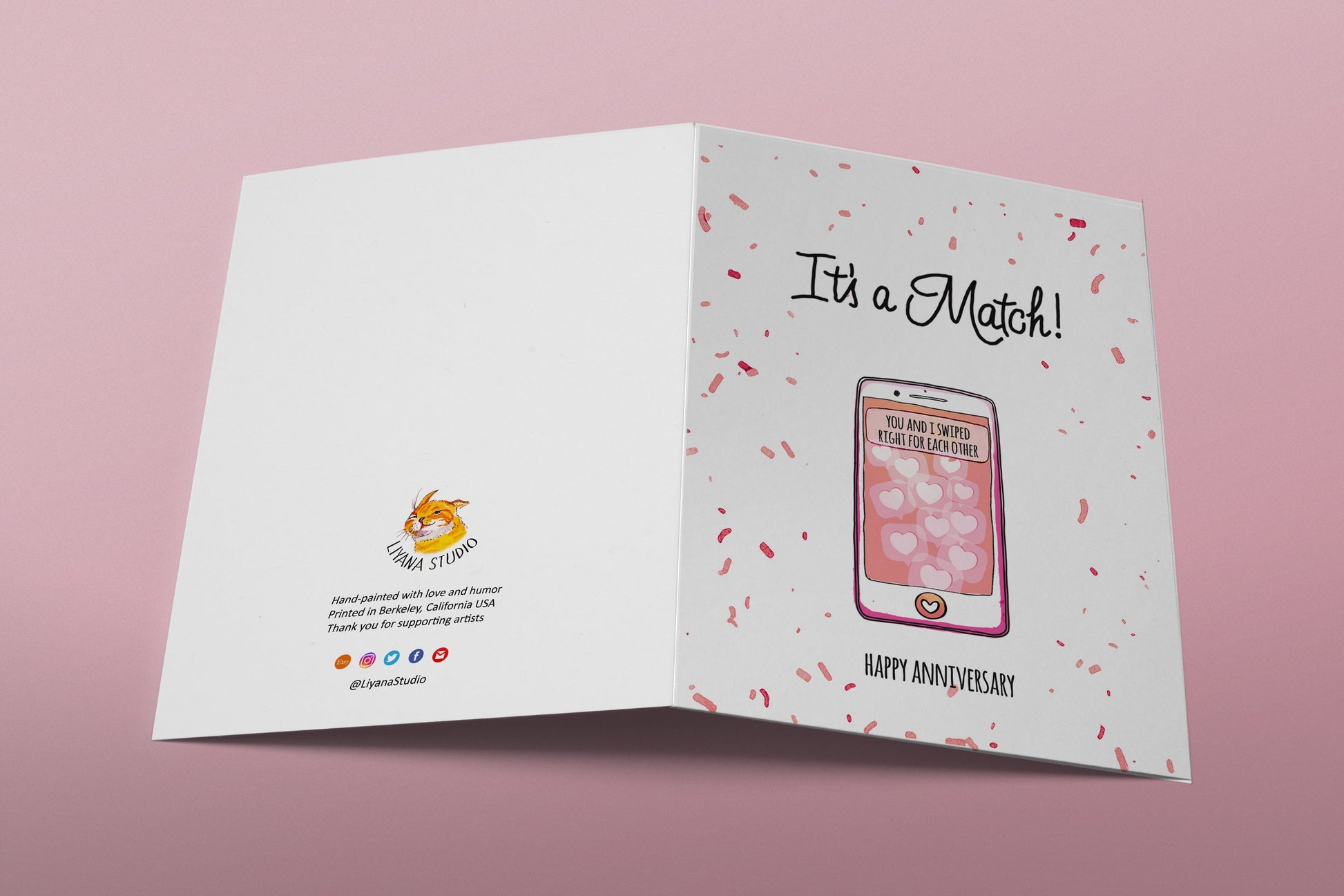 Funny Valentines Day Card For Boyfriend - Online Dating Card - Funny Anniversary Card For Boyfriend - It's A Match Swipe Right For You