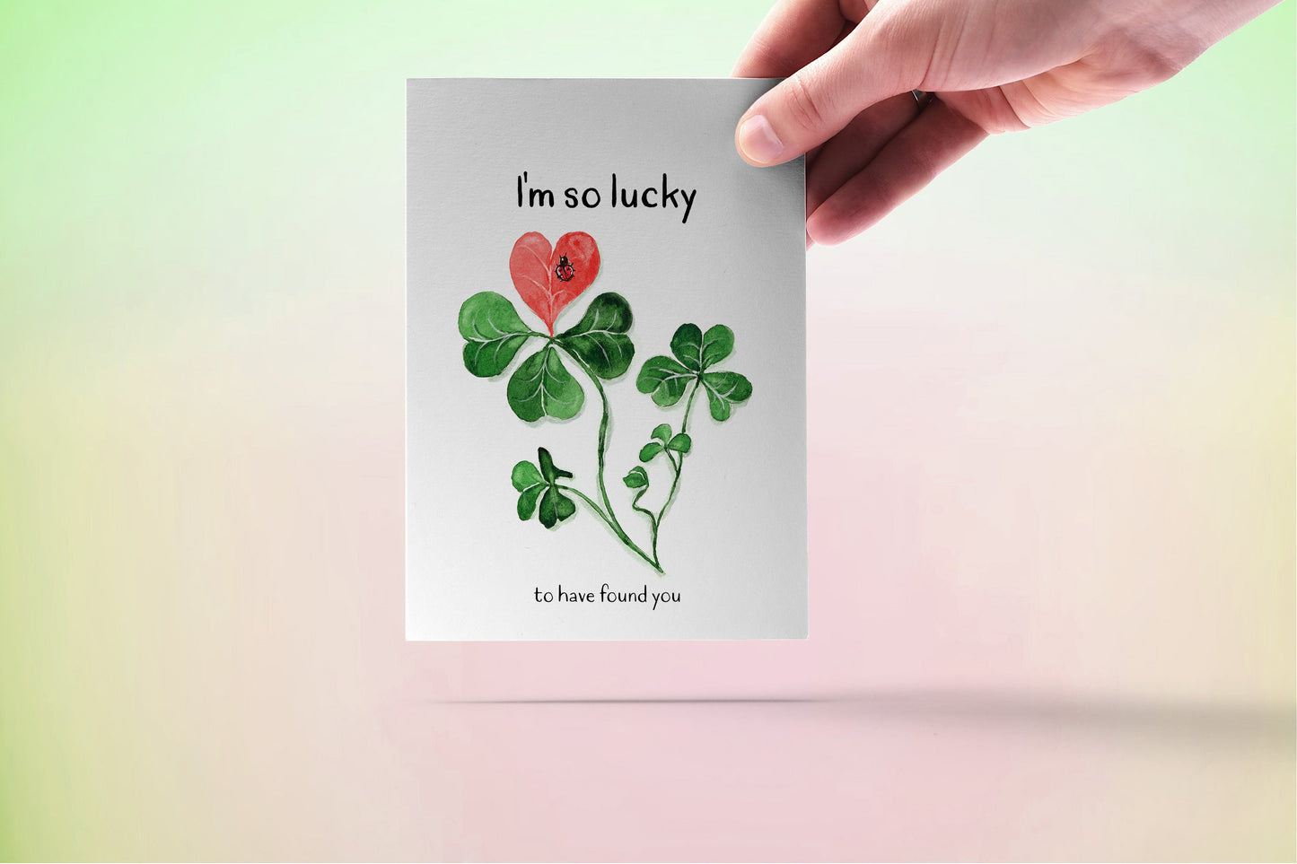 Lucky Clovers Valentines Card For Boyfriend - I'm So Lucky To Have Found You - Galentines Day Card For Best Friend - Friendship Gifts