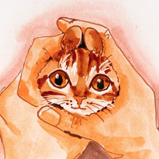 Funny Bunny Ears Cat Easter Cards - Hoppy Easter Cards Pack For Cats Lover - Watercolor Spring Greeting Card Set For friends