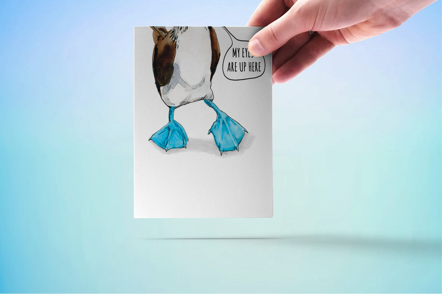 Blue footed Boobie Bird Card - Funny Birthday Card For Friends