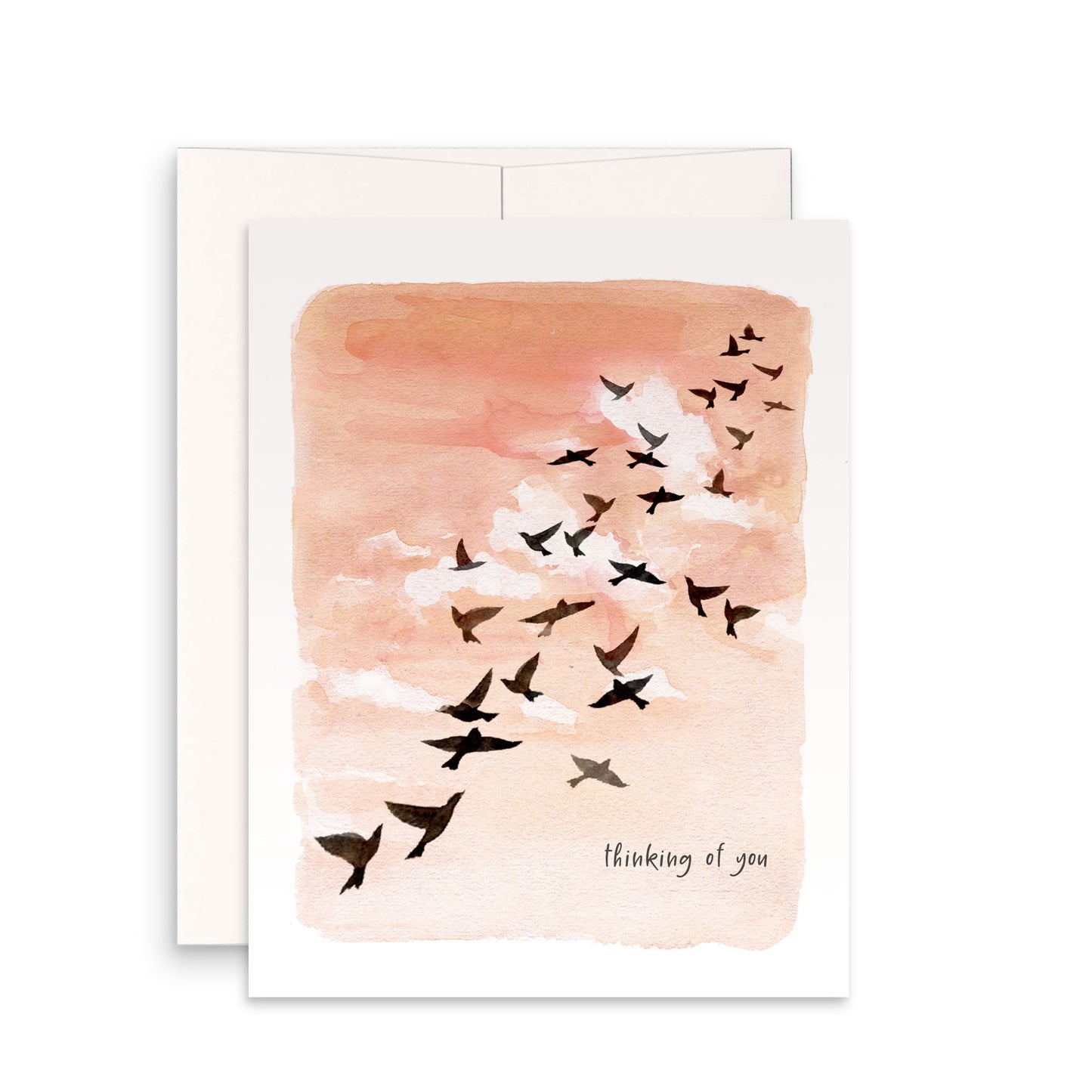 Sunset Sympathy Card - Thinking of You Card - Flock Of Birds