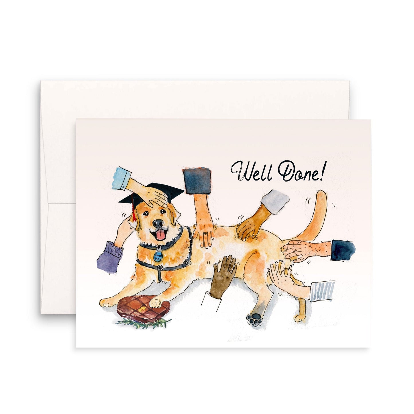 Labrador Dog Graduation Cards Funny - Steak Well Done Grads Congratulations Cards