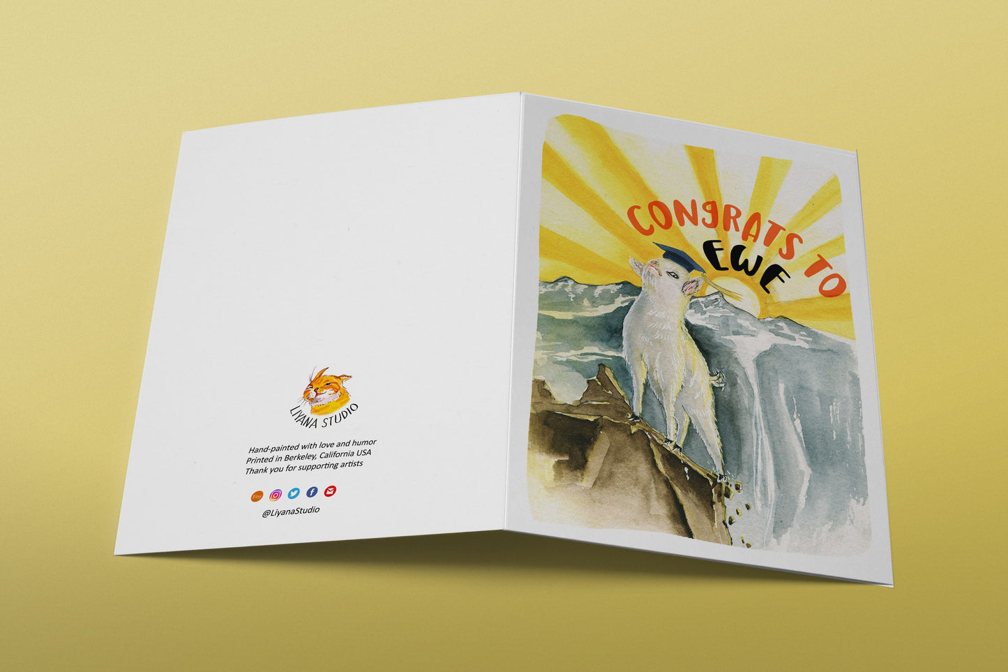 Smug Goat Graduation Cards Funny - Congratulations Card For Class Of 2022 -