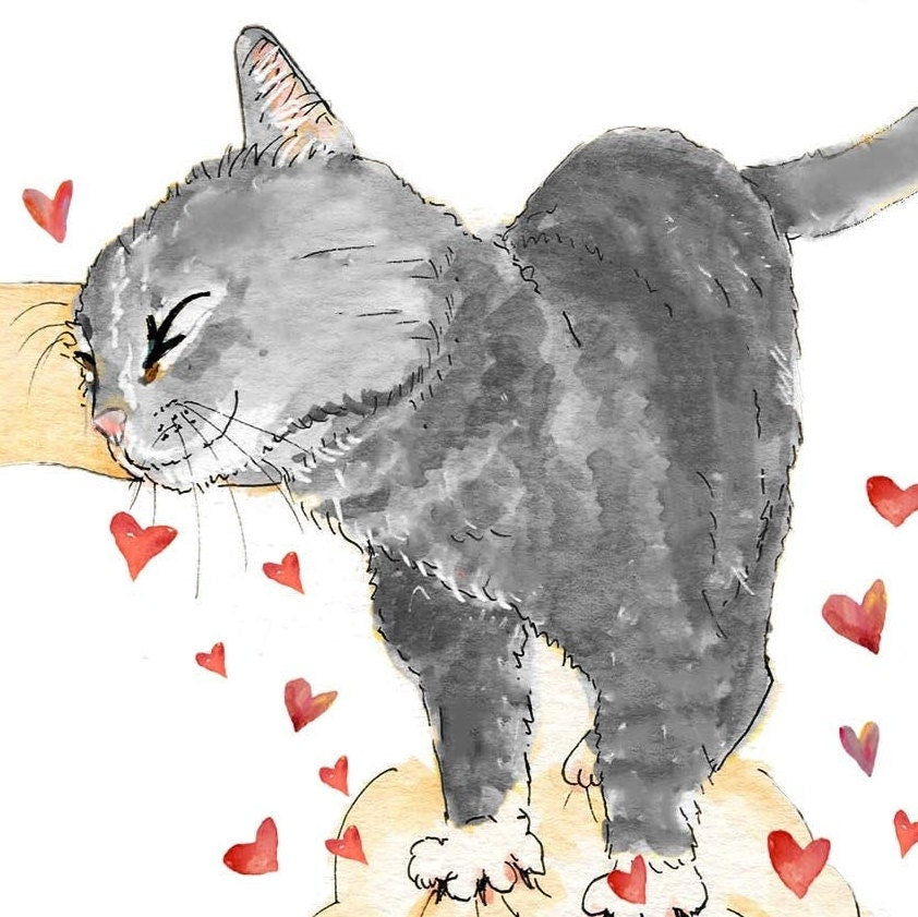 Funny Cat Valentines Card For Husband - Orange Cat Knead Your Love